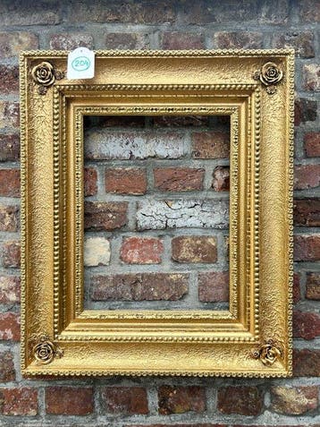 Lijst - 204. Oude goud vergulde schilderijlijst. Voor, Antiek en Kunst