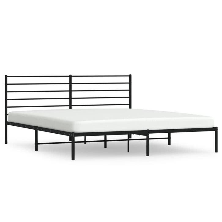 Zwart Metaal Bed 200x200 | Tweede Kansje OP=OP (bedframe), Maison & Meubles, Chambre à coucher | Lits, Envoi