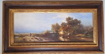 Carl Hilgers (1818-1890) - Sommerlandschaft mit Wassermühle