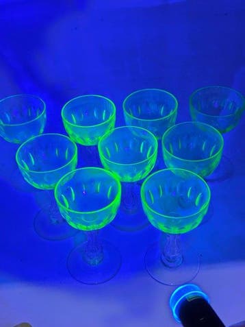Val Saint Lambert - Verre à vin (9) - Cristal, Antiek en Kunst