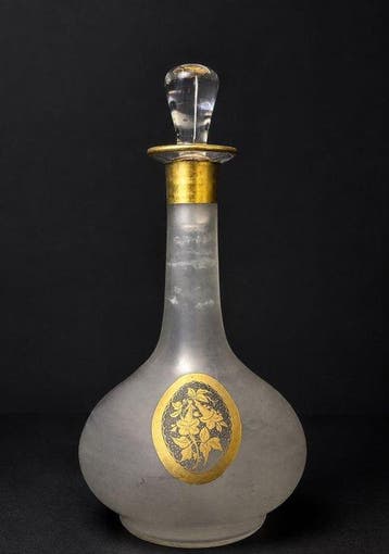 Ancienne peint a la mains - Karaf - Glas, Emaille, Goud, Antiek en Kunst
