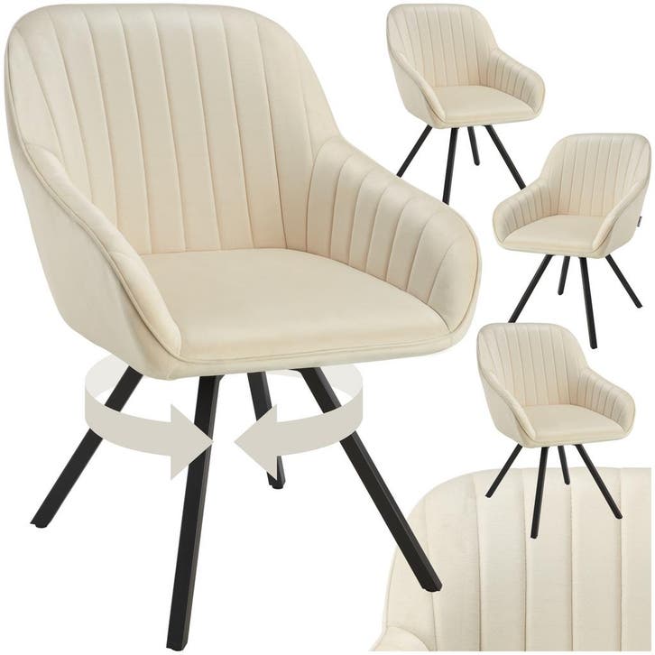 Draaibare fluwelen stoel Snug, gestoffeerd, Maison & Meubles, Chaises, Envoi