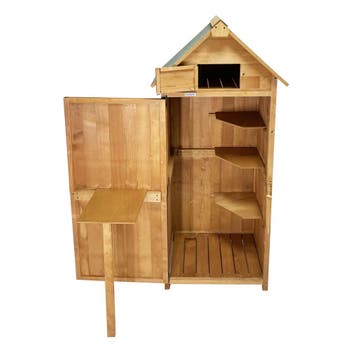 Lendo Online Tuinschuur 74,5x50x180 cm Vurenhout Bruin, Verzenden, Nieuw
