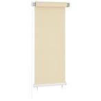 vidaXL Rolgordijn voor buiten 60x140 cm HDPE crèmekleurig, Verzenden, Nieuw
