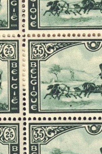 Belgique 1935 - Carrosse postale en petits feuillets de 10,, Gestempeld
