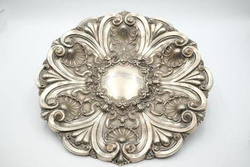 Plateau plat - Argent 833 - d.37,5 cm