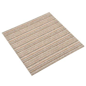vidaXL Tapijt 20 st Gestreept Beige 50 x 50 cm 100%, Huis en Inrichting, Verzenden, Nieuw