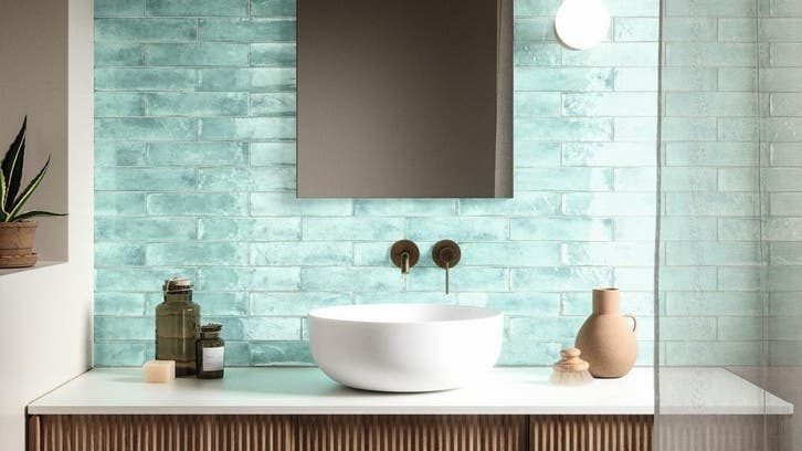 Wandtegel Ragno Fusion Aquamarine Blauw Kleinformaat 6x25, Doe-het-zelf en Bouw, Tegels, Minder dan 20 cm, 20 tot 40 cm, 10 m² of meer