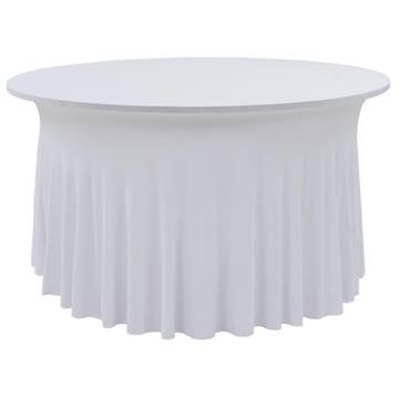 vidaXL 2 st Tafelhoezen stretch met rok 120x74 cm wit, Verzenden, Nieuw