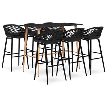 vidaXL 7-delige Barset zwart, Verzenden