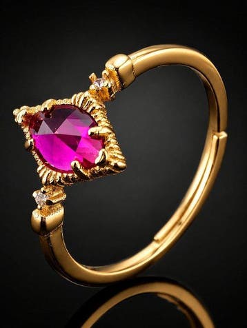 Zonder minimumprijs - Ring Robijnring - 925 sterlingzilver, Nieuw