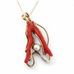 Koraal - Zilver - Ketting met hanger - Italiaans vakmanschap