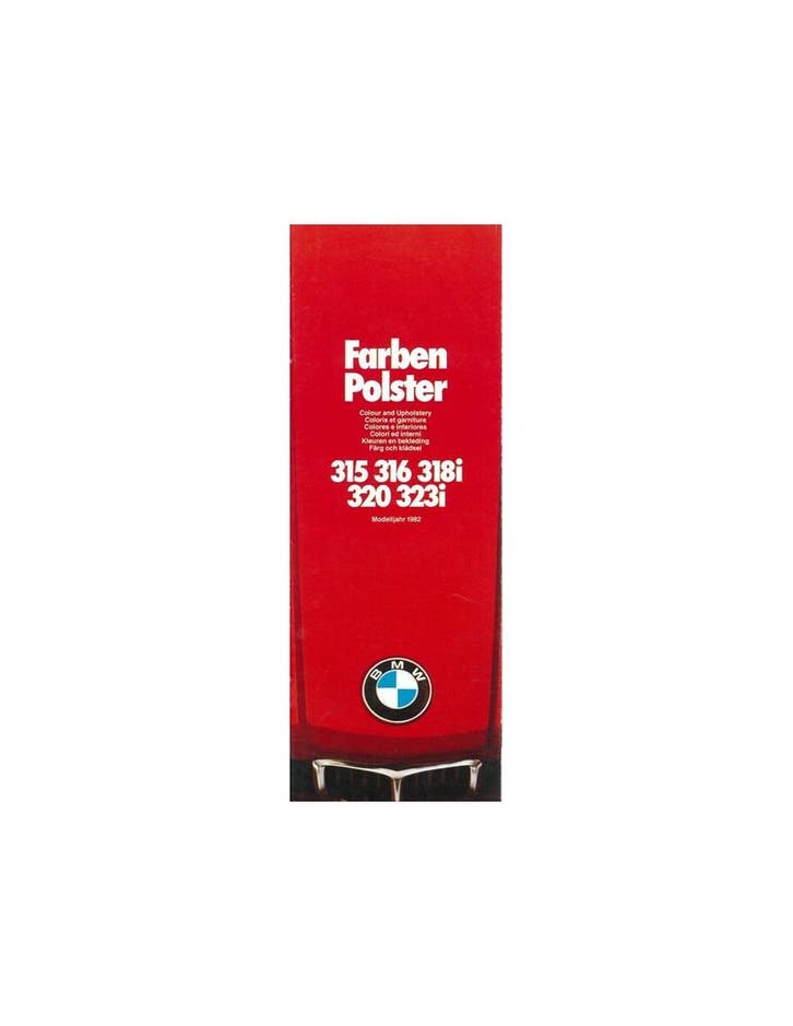 1982 BMW 3 SERIE KLEUREN EN BEKLEDING BROCHURE, Livres, Autos | Brochures & Magazines
