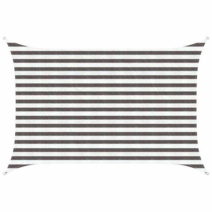 vidaXL Zonneschaduwzeil 2 x 3 m HDPE Rechthoekig Lichtgrijs, Jardin & Terrasse, Parasols, Envoi