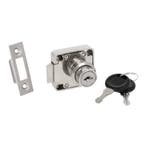 Meubelslot vierkant inclusief 2 sleutels vernikkeld, Services & Professionnels, Réparation & Entretien | Serrures