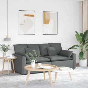 vidaXL Modulaire bank met kussens donkergrijs, Huis en Inrichting, Zetels | Voetbanken en poefs, Verzenden, Nieuw
