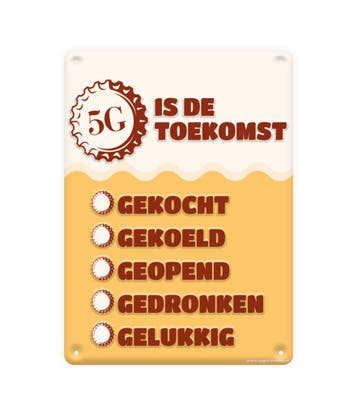 Metalen Bord 5G Is De Toekomst, Verzenden, Nieuw