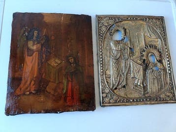 Icoon - Annunciatie - Hout, Metaal