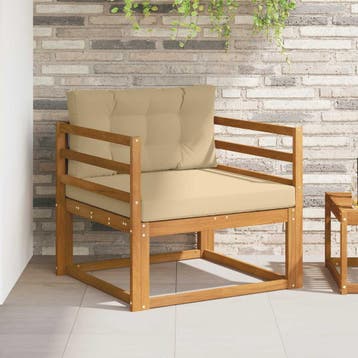 vidaXL Buiten Midden Sofa Naturel, Verzenden