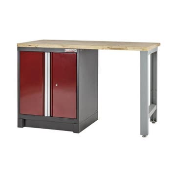 Heavy Duty werkbank met hardhouten werkblad, grijs pootstel, Doe-het-zelf en Bouw, Ophalen of Verzenden, Nieuw