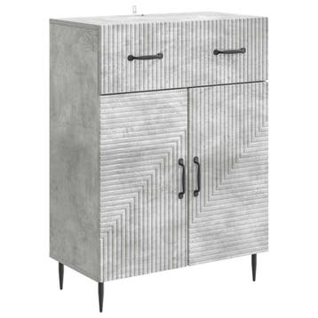 vidaXL Dressoir Betongrijs 66 x 34,5 x 89,5 cm Bewerkt hout, Huis en Inrichting, Kasten | Dressoirs, Verzenden, Nieuw
