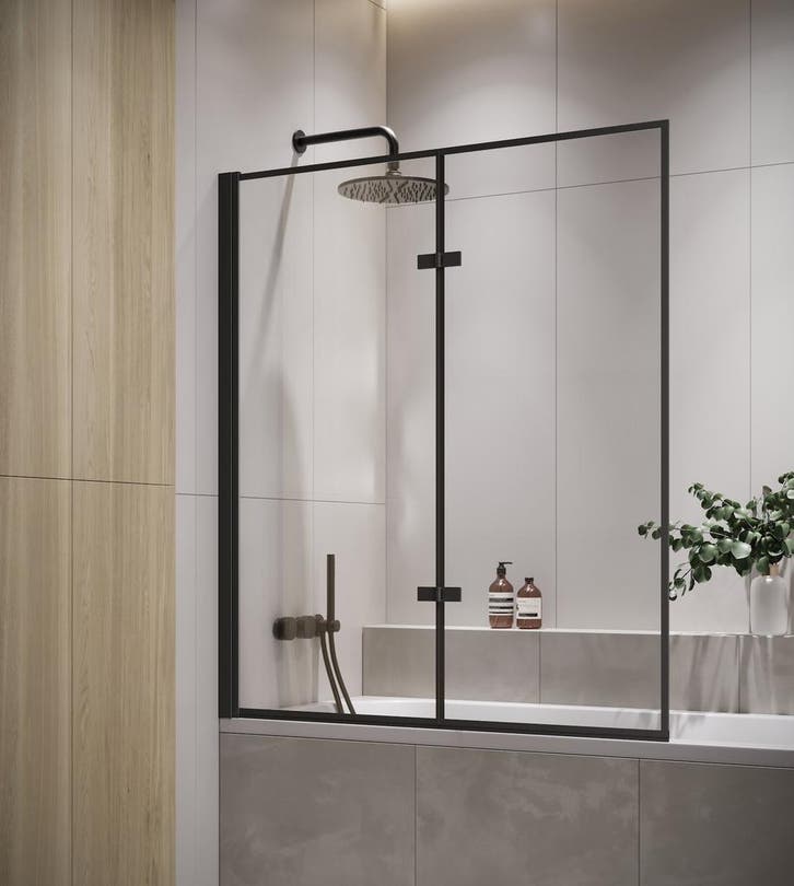 Badwand Medal 120 x 140 cm Zwart Badscherm Draaibaar 5 mm, Doe-het-zelf en Bouw, Sanitair, Nieuw, Verzenden