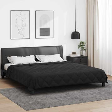 vidaXL Volledig Jaar Dekbed Zwart 220 x 240 cm Microvezel, Verzenden, Nieuw