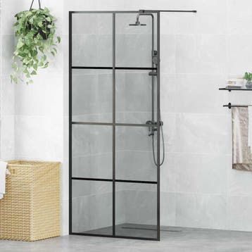 vidaXL Inloopdouchewand Zwart 90 x 195 cm gehard glas, Verzenden, Nieuw