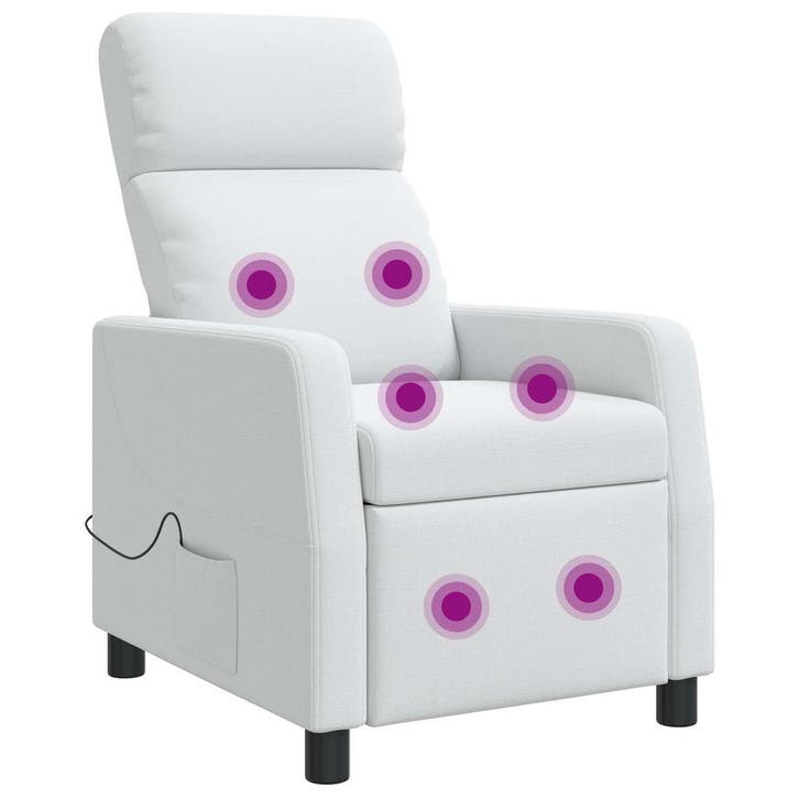 vidaXL Massage Relaxstoel Wit Stof, Maison & Meubles, Fauteuils, Envoi