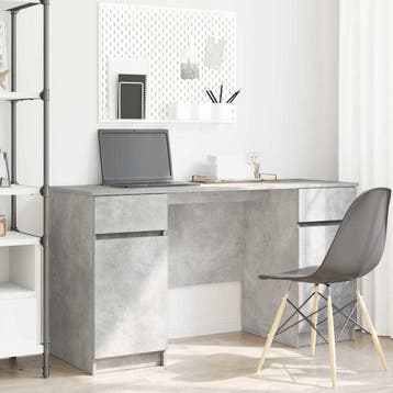 vidaXL Bureau Betongrijs Bewerkt hout 140 x 49 x 76 cm, Verzenden, Nieuw