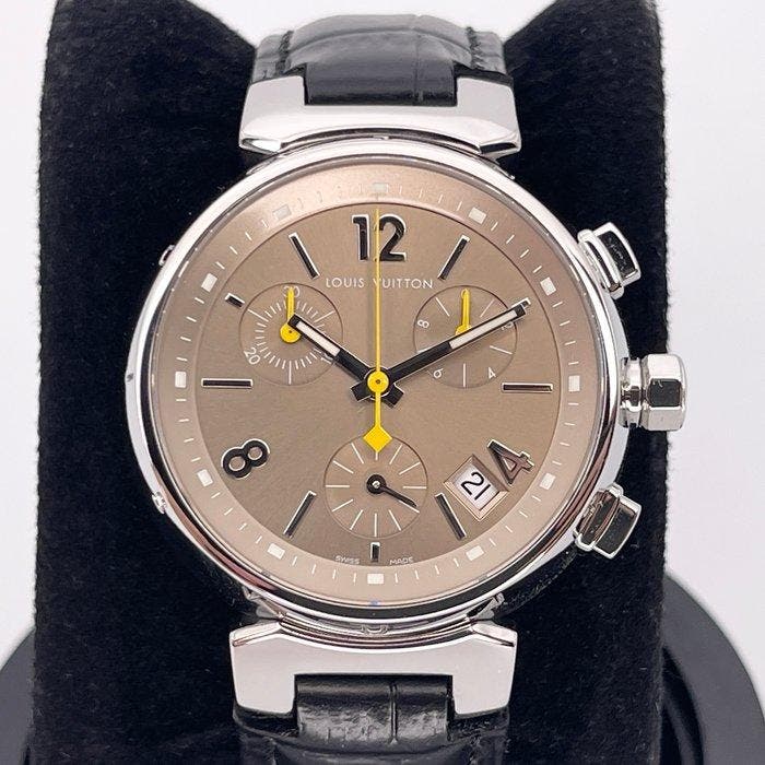 Louis Vuitton - Lady Tambour Chronograph Brown Dial - Q1322, Handtassen en Accessoires, Horloges | Heren