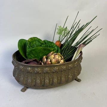 Jardinière - Art Nouveau - France Brass oval planter with