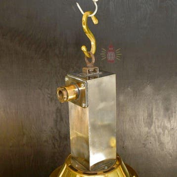 Wandlamp - Messing, Glas - Industrieel kooi-lamp