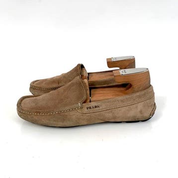 Prada Mocassin Suede Beige 2DD 075 UK 6 - Mocassins - Maat:, Nieuw