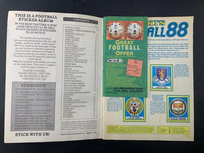 1987/88 Panini Complete Sticker Album Football 88 Sticker, Verzamelen, Stickers