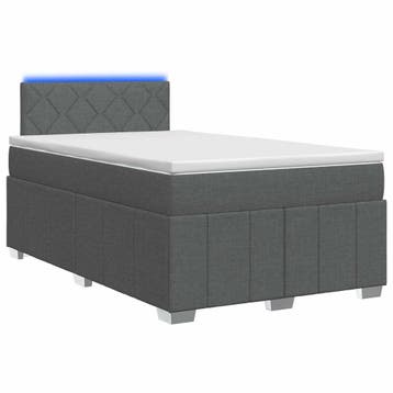 vidaXL Boxspringbed met matras Donkergrijs 120 x 190 cm Stof, Verzenden, Nieuw