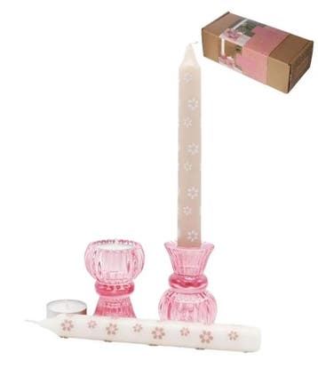 With love seasons giftbox duo candle pink flower kaarsen in