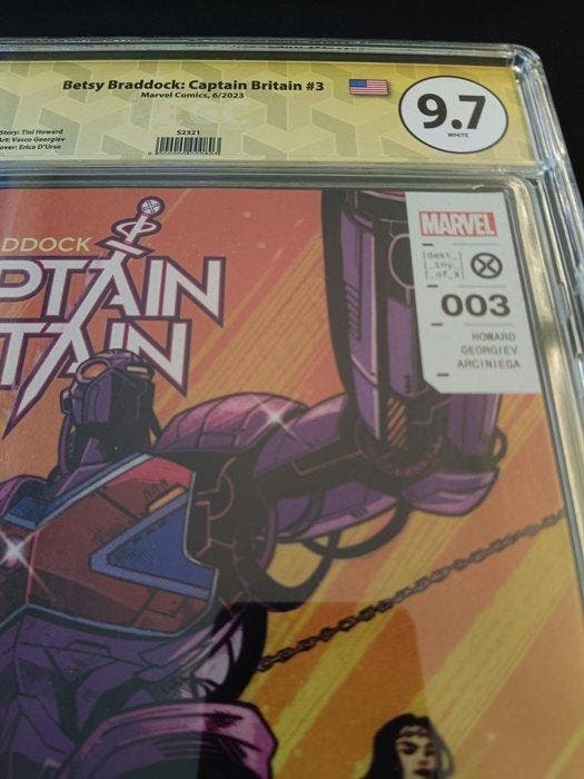 Betsy Braddock: Captain Britain 3 - 1 Signed comic - Eerste, Livres, BD | Comics