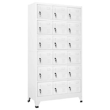 vidaXL Lockerkast met 18 vakken 90x40x180 cm metaal, Verzenden, Nieuw
