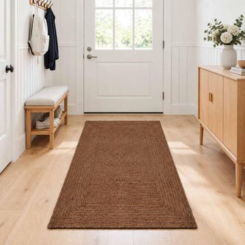 vidaXL Gebied Tapijt Grijs 80 x 200 cm Jute, Verzenden