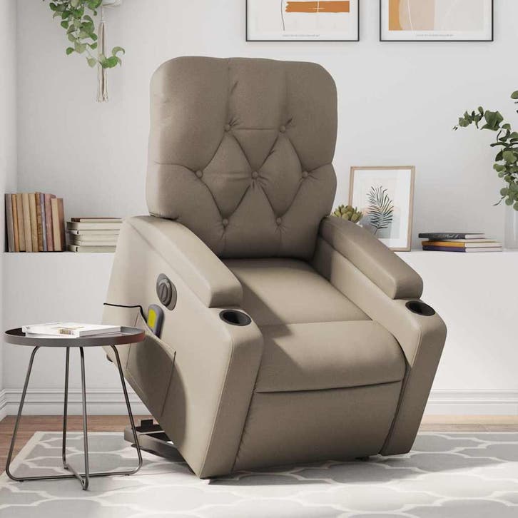 vidaXL Sta-op-massagestoel elektrisch kunstleer, Huis en Inrichting, Fauteuils, Nieuw, Verzenden