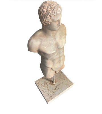 sculptuur, Dorso Eracle su base marmo - 50 cm - Gegoten