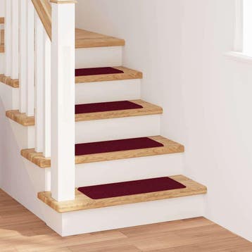 vidaXL Antislip Trapmatten 15 st 60 x 25 cm Bordeauxrood PP, Doe-het-zelf en Bouw, Verzenden, Nieuw