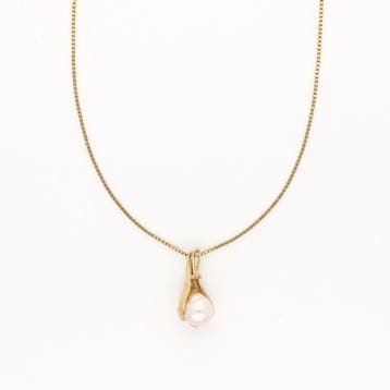 Collier - 14 carats Or jaune Perle - Diamant