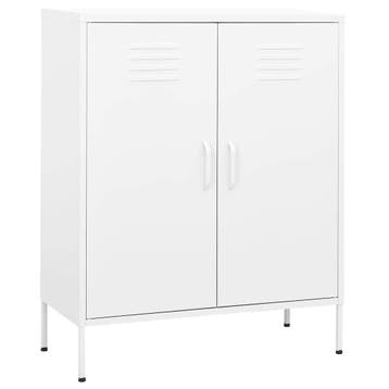 vidaXL Opbergkast 80x35x101,5 cm staal wit, Huis en Inrichting, Verzenden, Nieuw