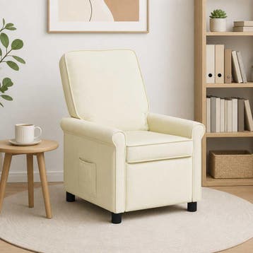 vidaXL Ligstoel Crèmekleurig 69 x 95 x 101 cm Stof, Verzenden, Nieuw