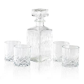 Luxe whiskey glazen set met karaf - 4 glazen - karaf 900 ml, Verzenden, Nieuw