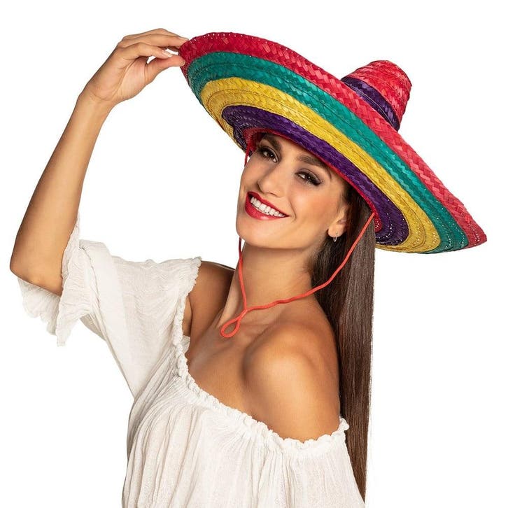 Gekleurde Sombrero 49cm, Hobby en Vrije tijd, Feestartikelen, Nieuw, Verzenden