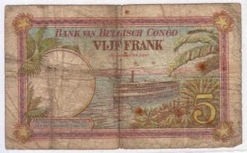 Congo Belge Belgisch-kongo Pick 8 e 5 Francs 1929 21 1, Verzenden, België