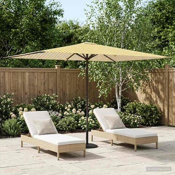 vidaXL Tuinparasol 200 x 300 cm Polyester Rechthoekig Geel, Verzenden, Nieuw